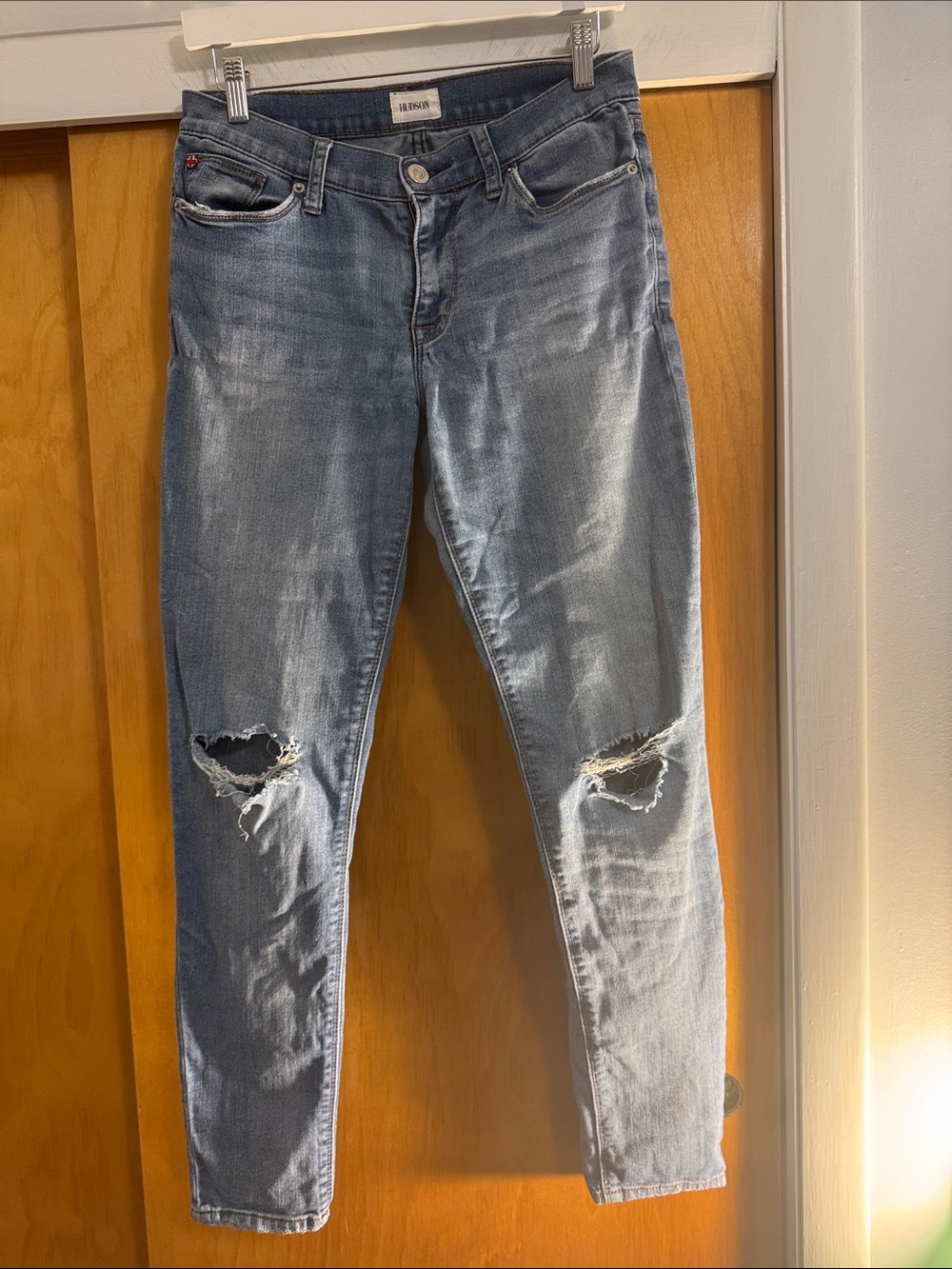 Hudson Jeans Distressed Krista Super Skinny Jeans Size 28